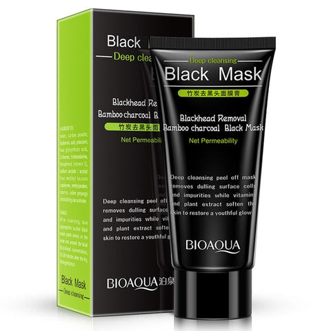 Unisex 60g Skin Cleaning Black Mud Deep Cleansing Pilaten Blackhead Remove Purifying Peel Face Mask Black Head Cleaner TSLM1